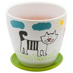 Керамический горшок с подставкой "Кот", 1,4л., Д146 Ш146 В135 Engard