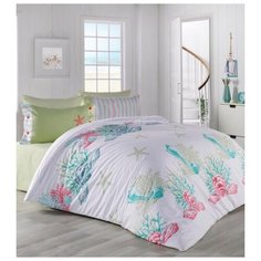 Постельное белье "RANFORCE" DENIZ YILDIZ ; Бирюзовый ; Размер: Евро Karna