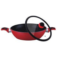 Сотейник MEISTERKLASSE MK-1034 красный из литого алюминия с гранитным покрытием 28 см.