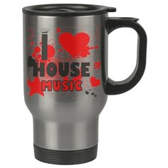 Автомобильная термокружка I love house music Drabs