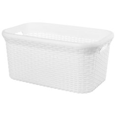 Корзина для хранения прямоугольная 40 л 54х35х26 см Violet Ротанг белая