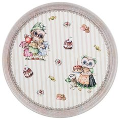Поднос сервировочный совушки 33х2,1 см Agness (898-024)