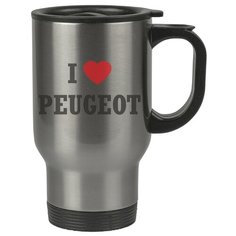 Автомобильная термокружка I love peugeot Drabs