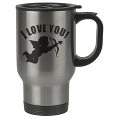 Автомобильная термокружка I love you! , Я тебя люблю! Drabs