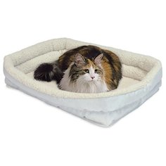 Лежак для животных MIDWEST Colour Double Bolster с двойным бортом флисовый белый 53х30x5см