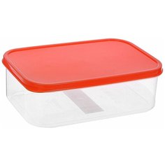 Доляна Контейнер пищевой 1.2 л, 14x20 см, оранжевый/прозрачный