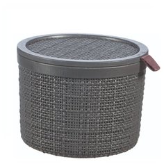 Коробка круглая с крышкой JUTE 2л темно-серый Curver