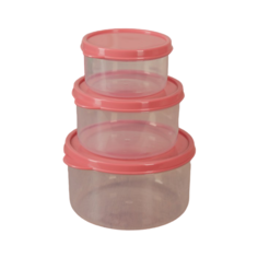 Доляна Набор контейнеров 1333868/1333869/1333870, коралловый/бесцветный