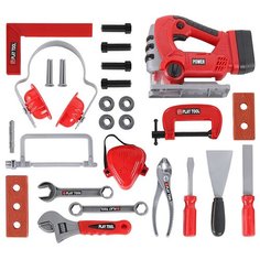 Набор игровой детский "Инструменты", 26 предметов (электролобзик на батарейках и др.), реалистичный дизайн Компания Друзей