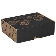 Коробка подарочная Дарите счастье Happy New Year 30.7 х 9.5 х 22 см черный