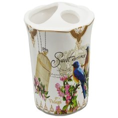 Стакан для зубных щёток настольный "Птички" Vidage