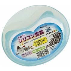Силиконовая миска для кошек Japan Premium Pet "Pefami" 150 мл, светло-синяя, можно подогревать в микроволновке.
