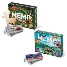 Игровой набор: Мемо "Новый год" (подвес на елку в комплекте) + Мемо "Мир динозавров" Нескучные игры