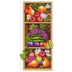 1394 Канва с рисунком Матренин посад Полка с фруктами, 24*47 см