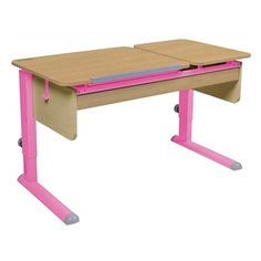 Стол детский Астек-Элара Твин-2 с ящиком 115x58 см бук/береза/розовый