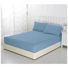 Простыня на резинке Голубая ель, 140х200х20, трикотаж, 100% хлопок Текс Дизайн