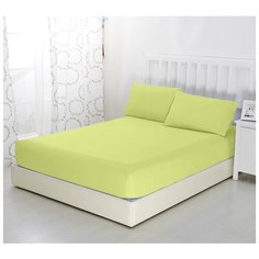 Простыня на резинке Салатовая, 120х200х20, трикотаж, 100% хлопок Текс Дизайн