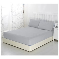 Простыня на резинке, Серый, 180х200х20, трикотаж (140 г/м2) Текс Дизайн