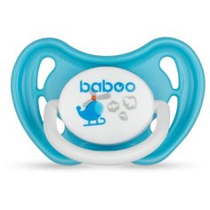 Соска-пустышка Baboo, латексная, круглая "Tansport" (6 месяцев)