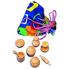 Набор деревянной посуды "В мешочке" Rn Toys
