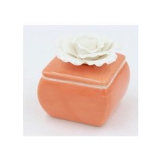 Шкатулка декоративная, оранжевая с белой розой Феникс Present