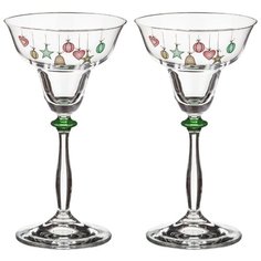 Набор подсвечников Bohemia Crystal из 2 шт.елочные игрушки d = 10 см h = 19 см (674-474)
