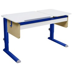 Стол детский Астек-Элара Твин-2 с ящиком 115x58 см белый/береза/синий