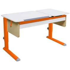 Стол детский Астек-Элара Твин-2 с ящиком 115x58 см белый/береза/оранжевый