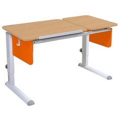 Стол детский Астек-Элара Твин-2 115x58 см бук/оранжевый/белый