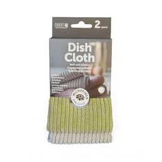 Салфетка ребристая (2шт.) 24х24, серая, зеленая Smart