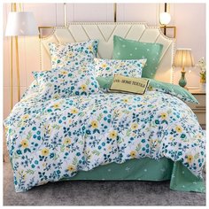 Постельное белье СИТРЕЙД LR-350, евростандарт, Сатин, простыня на резинке 160х200х25 см, наволочки 50х70 и 70x70 см