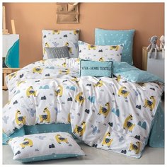 Постельное белье СИТРЕЙД LR-334, семейное, Сатин, простыня на резинке 180х200х25 см, наволочки 50х70 и 70x70 см