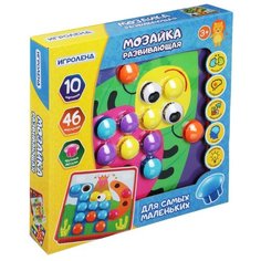 ИГРОЛЕНД Мозаика развивающая, крупные детали,10-12 карточек, PP, картон, 31 30 5см