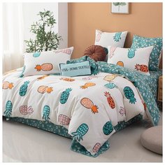 Постельное белье СИТРЕЙД LR-332, евростандарт, Сатин, простыня на резинке 180х200х25 см, наволочки 50х70 и 70x70 см