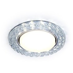 Встраиваемый точечный светильник с LED подсветкой G330 CL прозрачный GX53+3W(LED WHITE) D118*38 Ambrella Light