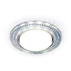 Встраиваемый точечный светильник с LED подсветкой G331 CL прозрачный GX53+3W(LED COLD) D118*38 Ambrella Light