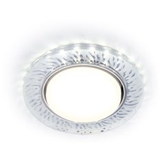 Встраиваемый точечный светильник с LED подсветкой G224 CL/FR прозрачный/матовый GX53+3W(LED COLD) D120*38 Ambrella Light