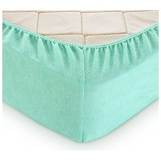 Махровая простыня на резинке (мята) (200х200х30) Текс Дизайн