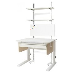 Комплект Астек-Элара Юниор с ящиком и стеллажом 80x58 см белый/береза
