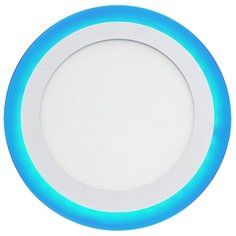 Светильник "ПАНЕЛЬ" с подсветкой Ø140мм 6W 4000K+2W BLUE 220V IP43 Imex