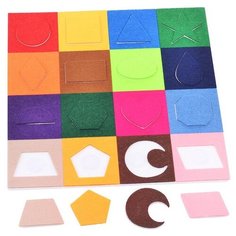 Развивающая игра из фетра Smile Decor Мини-коврик Геометрия (детали на липучках) (Ф254)