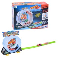 Автотрек Oubaoloon с машинкой с функцией пул-бэк, в коробке (6688-222)