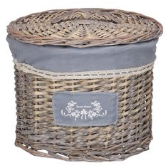 Корзина бельевая круглая "Лён", Д315 Ш315 В255, серый Natural House