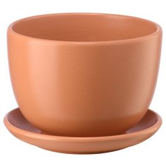 Керамический горшок "Бутон" с подставкой, 0,5 л., Д130 Ш130 В90, персиковый Вещицы