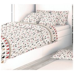 Детское постельное белье с простыней на резинке Amore Mio Eco cotton combo Il triangolo 1,5 сп.