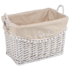 Корзина стеллажная высокая с ручками "Колокольчик", Д440 Ш330 В300, белый Natural House