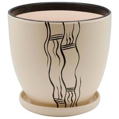 Керамический горшок с подставкой, 4,7л., Д215 Ш215 В195, бежевый Engard