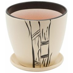 Керамический горшок с подставкой, 1,4л., Д145 Ш145 В130, бежевый Engard