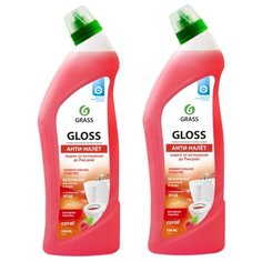 Чистящий гель для ванны и туалета "Gloss coral" 1000мл, 2 шт. Grass