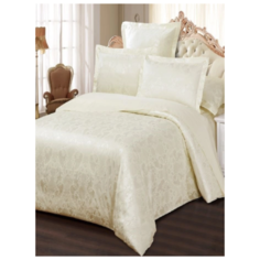 Комплект постельного белья Миланика, Аура, Семейный, Сатин-жаккард, Хлопок, наволочки 70х70 2 шт. 50х70 2 шт. Milanika